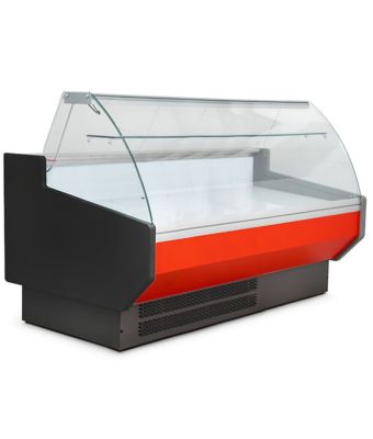 2m Curved Glass Serve Over Counter