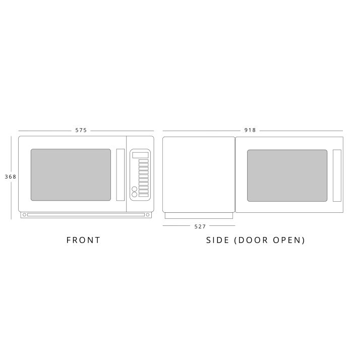 commercial microwave dimensions